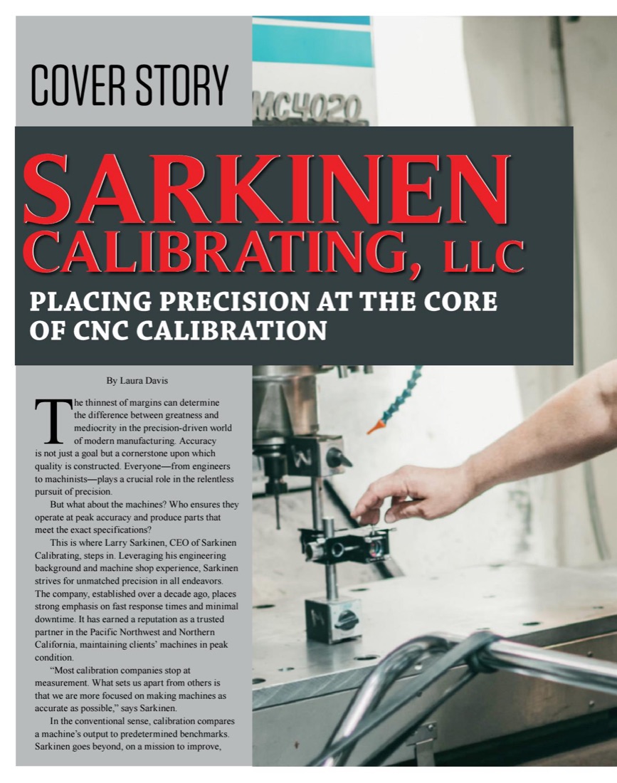 Page 12 of the Managing Manufacturing May 2024 cover story on Sarkinen Calibrating